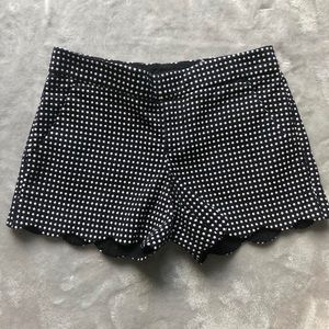 black & white polkadot shorts